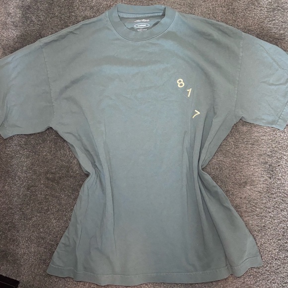 817 Fort Worth Embroidered Heavyweight Olive Green T-Shirt - Picture 1 of 4